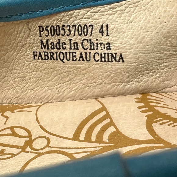 Fly London Shoes Blue Green Suede Slip on Platform Size 41 US 10 - 10 1/2 - Picture 10 of 11